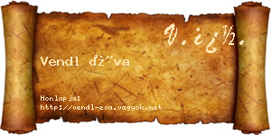 Vendl Éva névjegykártya